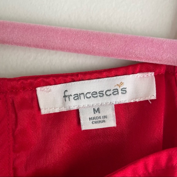 Francesca’s Red Open Shoulder Ruffle Dress - Picture 7 of 8